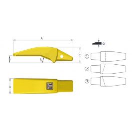 Portadiente A Ras Caterpillar Pasador Lateral